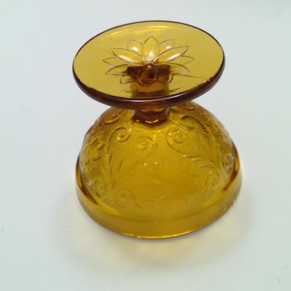 S/4 Vintage Indiana Glass Tiara Amber Sandwich Champagne Sherbet Glasses - Picture 7 of 9